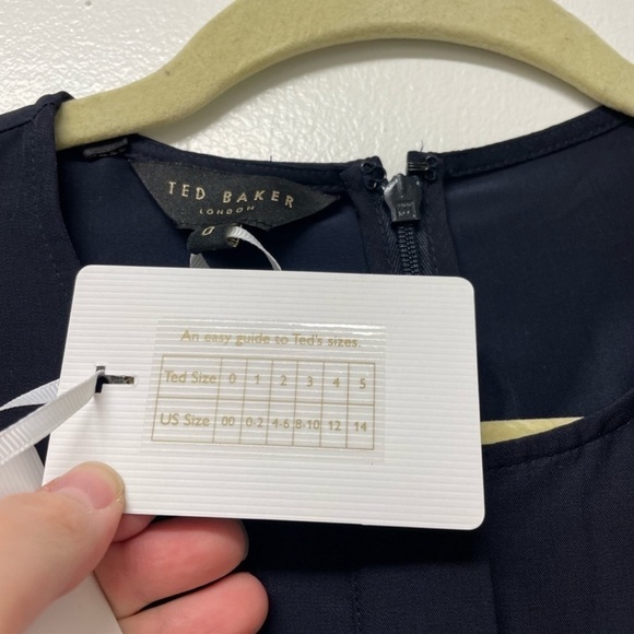 Ted Baker Aminna Belted Long Sleeve Dress in Navy Blue Sz. XXS Sz. 00  - BNWT - Picture 10 of 12